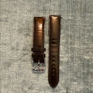 Classic Brown Patent Leather Michele Watch Strap